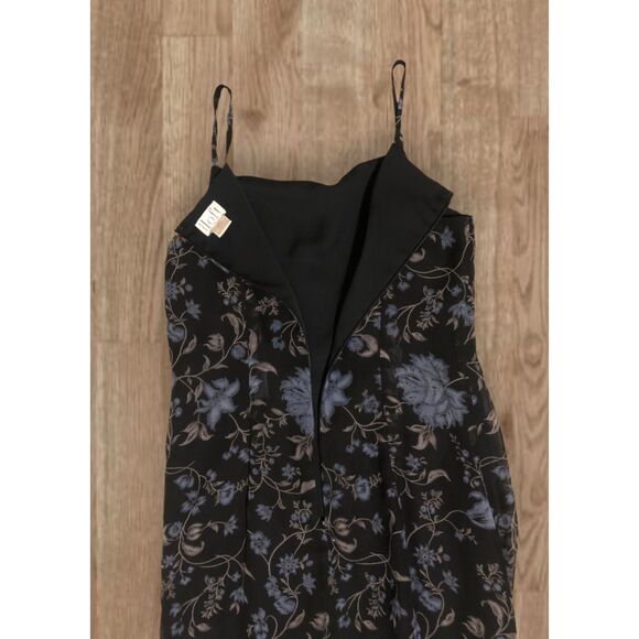 Ann Taylor LOFT Black and Blue Floral Dress Petite 4 Y2K - Picture 10 of 11